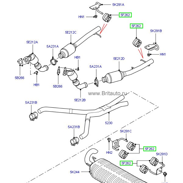 Подушка крепления трубы выхлопной системы range rover 2002 - 2012 и rrs 2005 - 2013