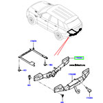 Буксировочная балка range rover sport 2014, с 12-ти штыревым гнездом, под съемный фаркоп с регулировкой по высоте