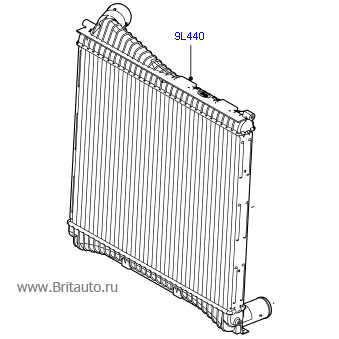 Интеркуллер - промежуточный теплообменник lr discovery 3, 4 и range rover sport 2006 - 2013