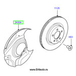 Щиток защитный тормозного диска range rover 2002 - 2009 передний правый