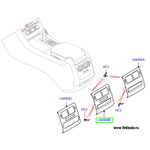 Торцевая панель центральной консоли range rover sport 2014м.г., отделка - шпон satin zebrano