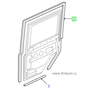 Уплотнитель дверного проема задней правой двери,  lr defender 110