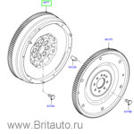 Маховик range rover evoque и lr freelander в сборе с кор. шестерней, на 6-ти ст. кпп механика