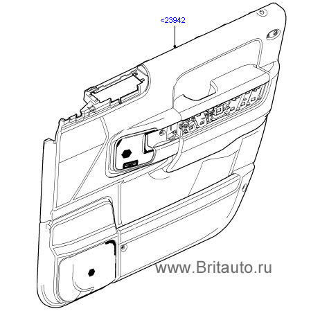 Обшивка двери передней правой range rover 2002 - 2009