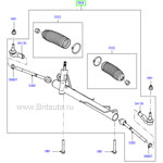Рулевая рейка (рулевой механизм) Land Rover Freelander 2, в сборе с рулевыми тягами.