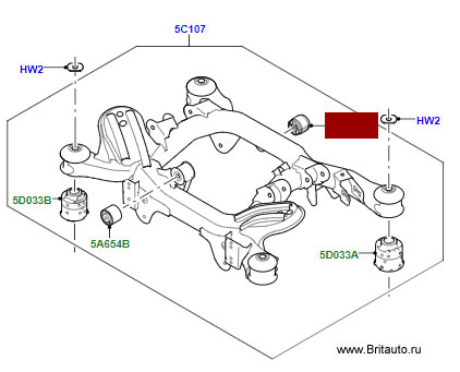 Изолятор на подрамнике Range Rover 202 - 2012