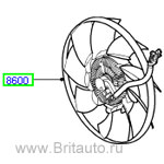 Вентилятор главный охлаждения двигателя, в сборе с двигателем, range rover 2002 - 2012 и rrs 2005 - 2013, на 4,2л бензин, комплектация superchrged
