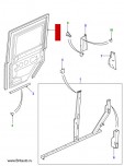 Уплотнитель задней правой двери LAnd Rover Defender 110, сверху полностью дверь