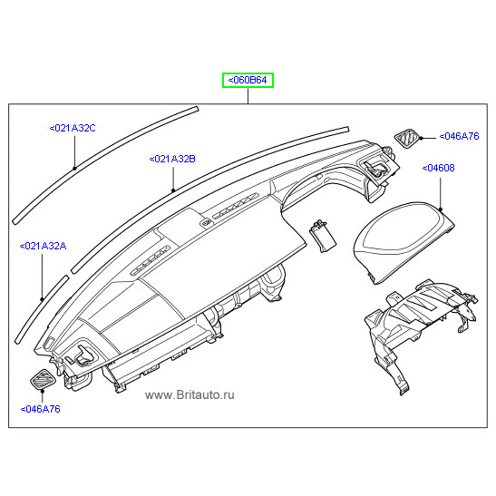 Панель приборов ("торпеда") в сборе range rover sport 2010 - 2013, кожа, цвет: arabica / almond