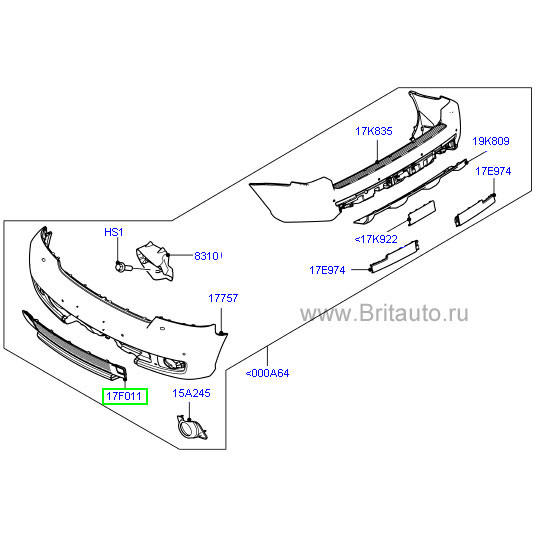 Нижняя решетка в бампер range rover 2010 - 2012 autobiography, сетчатый рисунок,