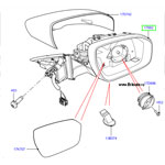 Зеркало заднего вида левое range rover evoque, полный пакет функционала