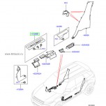 Накладка порога двери range rover evoque 5-ти дверный с подсветкой "Range Rover", правая, пластик черный - накладка полированная сталь с подсветкой.