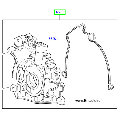 Масляный насос в сборе с прокладкой на 2,7Л Дизель и 3,0Л дизель на lr discovery 3,4, range rover 2013 и range rover sport 2005 - 2014