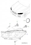 Фара Jaguar XF All-new 2016-го модельного года, передняя левая галогенная.