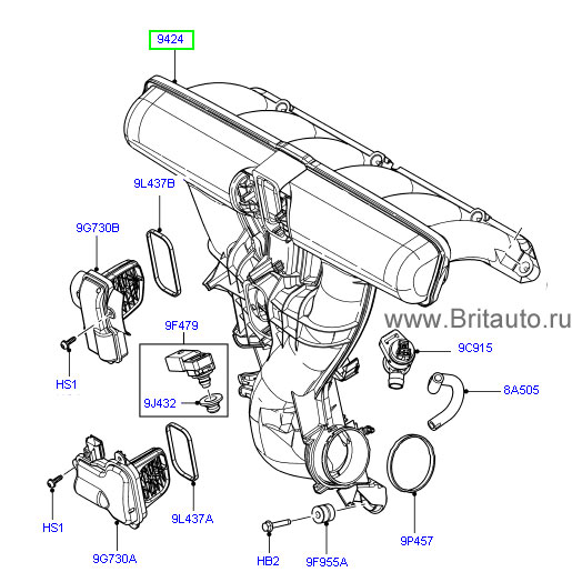 Коллектор впускной land rover freelander ii