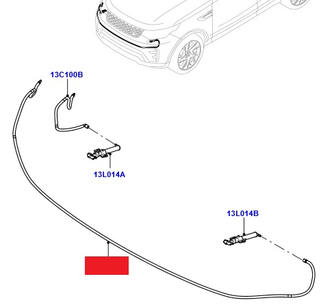 Шланг фароомывателя длинный Land Rover Discovery 5