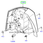 Задний правый фонарь Land Rover Freelander 2, 4-х позиционный.