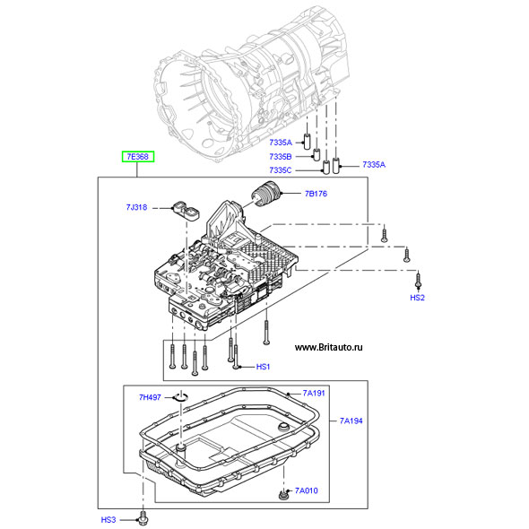 Клапан управления вакуумом, с модулем управления коробкой передач, на Range Rover Sport 2005 - 2013 и Land Rover Discovery 3, 4,