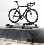 Устройство для перевозки одного велосипеда на крыше Land Rover - Range Rover, с креплением за раму и колеса (без снятия колес)