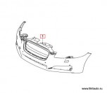 Бампер передний Jaguar XF 2009 - 2015, на автомобили без передних парктроников.