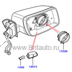 Зеркало левое наружнее заднего вида на range rover sport 2005 - 2009 и discovery 3, без функции запоминания, без подсветки входа.