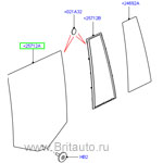 Стекло задней левой двери Range Rover 2010 - 2012, опускное, тонированное.