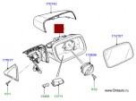 Зеркало заднего вида левое наружнее Range Rover 2010 - 2012, с мониторингом мертвых зон, без передней камеры, электрохроматическое, содержит датчик температуры наружного воздуха