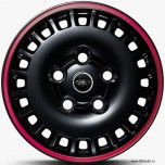 Колесный диск R18 Kahn Huntsman 1945 Retro Classic Land Rover Defender 1987 - 2019. цвет: Matt Black with Rad Stripe (черный матовый с красной полосой).