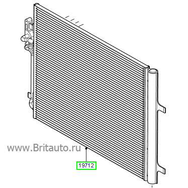 Радиатор конденсатор кондиционера rr evoque и lr freelander, с доп. функциями охлаждения масла при тяжелом режиме работы.