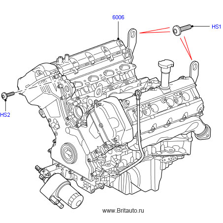 Двигатель 4,4л бензин на range rover 2002 - 2012, без выпускного коллектора
