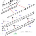Накладка двери передней правой, наружный молдинг с облицовкой нижней части кузова, freelander ii
