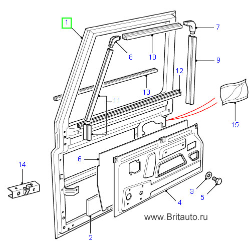 Передняя правая дверь Land Rover Defender 110