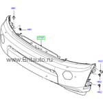 Бампер передний  land rover discovery 4 до 2014м.г., с парктрониками, без камеры, с противотуманными фарами, с омывателями фар.