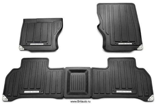 Комплект резиновых ковриков черных Range Rover 2018 - 2021 LWB (автомобиль с удлиненной колесной базой)
