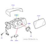 Корпус зеркала заднего вида правого land rover discovery 4 и Range Rover Sport 2010 -2013, без передней камеры, с электроприводом складывания, с функцией запоминания, без лампы подсветки входа.