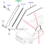 Накладка стойки наружная левая передней двери передняя, черная, range rover evoque, на 5-ти дверный кузов.