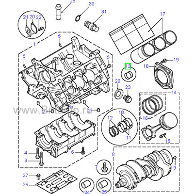 Bearing-half big end connecting rod, на land rover freelander 1996 - 2006