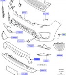 Вставка переднего бампера Range Rover Sport SVR центральная, с отверстием под камеру, до VIN: FA999999