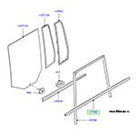 Уплотнение нижнее, с молдингом, стекла задней левой двери Range Rover 2002 - 2012