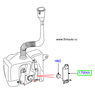 Электродвигатель в сборе с насосом, омыватель заднего и переднего стекол. range rover 2005 - 2009 и lr discovery iii