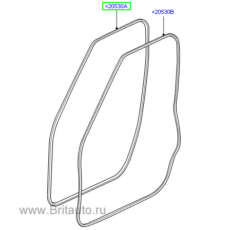 Уплотнитель на переднюю дверь (на кузов), range rover 2002 - 2012