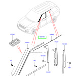 Молдинг верхний рамки стекла двери передней левой range rover 2013 - 2015