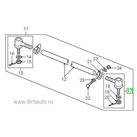 Наконечник рулевой левый lr defender