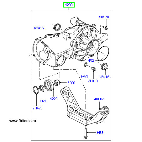 Дифференциал в сборе с держателем, на lr freelander и range rover evoque