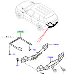 Кронштейн буксировочной балки range rover sport 2014, с 12-ти штыревым гнездом, под съемный фаркоп с регулировкой по высоте