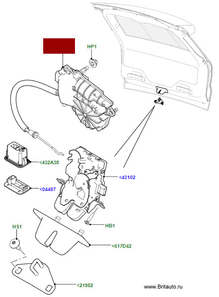 Замок багажной двери Range Rover Sport 2014 - 2019 и Land Rover Discovery Sport