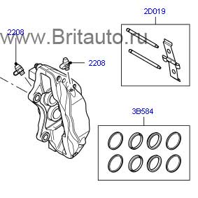 Суппорт левый Brembo на range rover sport 2005 - 2009