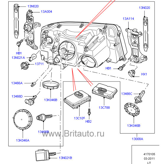 Фара правая адаптивный биксенон range rover sport 2005 - 2009, в сборе, полный комплект (см. картинку)