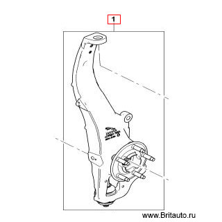 Передний правый вертикальный рычаг подвески (кулак со ступицей) Jaguar XJ