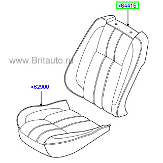 Обивка спинки сиденья переднего левого range rover 2010 - 2012,  цвет: jet/ivory